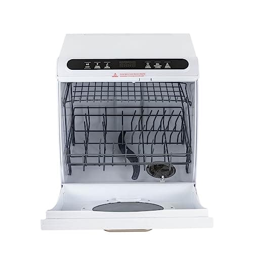 900W Portable 360° Countertop Dishwasher with 5 Cleaning Modes for Homes, Apartments, Dorms, Boats, Campers, and RVs - White