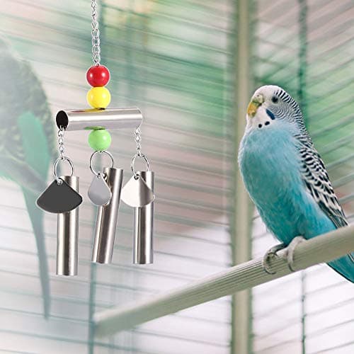 Sturdy Stainless Steel Bell Toy for Cage Decor and Bird Standing