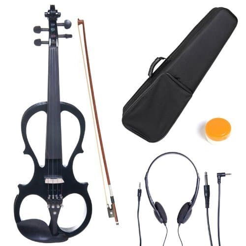 Cecilio Silent Electric Solid Mahogany Violin Kit — Black