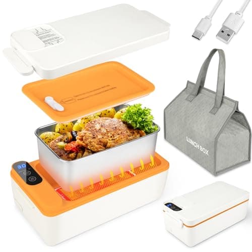 Cordless Battery-Powered Food Warmer with HD Display (Green) — Beige Updated Cordless Mode(no water required)