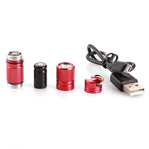 Zerodis Mini LED Keychain Flashlight, USB Rechargeable, 100 Lumens, Perfect for Reading, Dog Walking, Camping, Hiking
