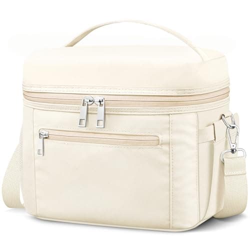 Insulated Lunch Bag for Adults, Leak-Proof & Water-Resistant (Black) — Beige