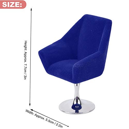 Zerodis Mini Dollhouse Armchair for Kids - 1:12 Scale Blue Sofa Chair