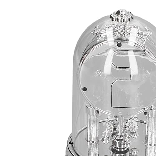 European Rotating Desk Clock with Bell Jar for Living Room & Office