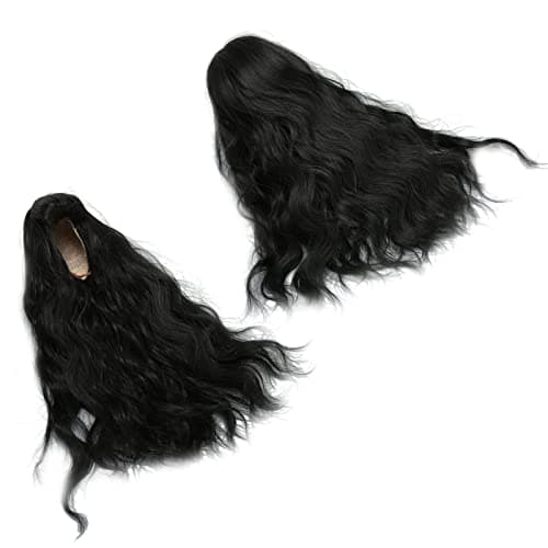 Breathable Mesh Curly Wig with Bangs for 1/6 Joint Doll (Black)