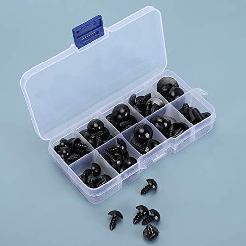 52PCs Handmade Black Bear Eyes, Soft Toy Parts, Educational Plush Crafts