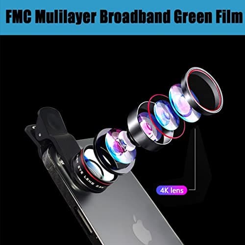 HD Fisheye Lens Kit for iPhone and Android Smartphones - 235° Clip-On Camera Lens
