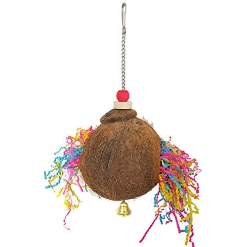 Zerodis Coconut Shell Chewing Climbing Toy for Pet Birds Easy to Install Stress Relief