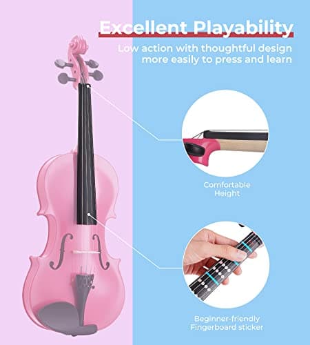 Vangoa 1/2 Size Acoustic Violin for Beginners Kids Ages 6-9