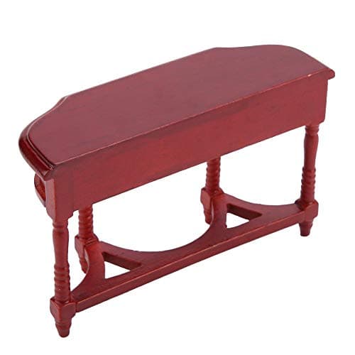 Zerodis 1:12 Scale Mini Dollhouse Half-Round Table - Wooden Furniture for Kids' Pretend Play
