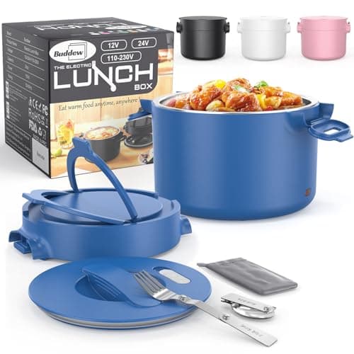 Buddew 100W Portable Food Warmer, 34-Ounce, Black — Blue