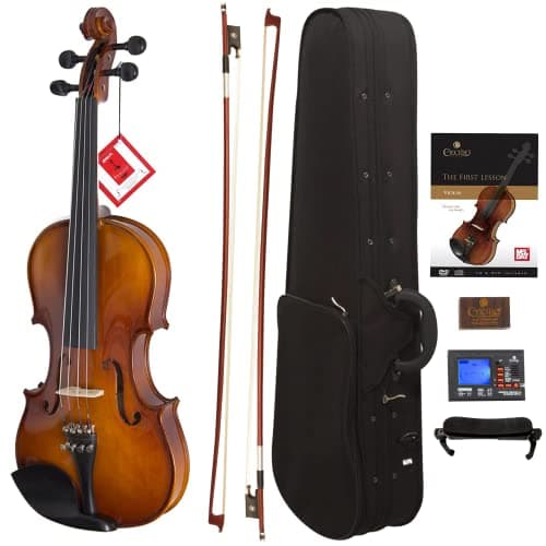 CVN-300 Solidwood Ebony 3/4 Size Violin with D'Addario Strings