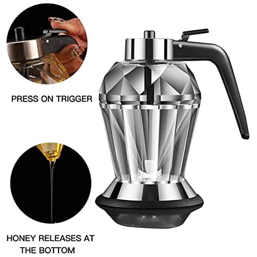 200ML No Drip Honey Dispenser Glass Bottle with Bracket (200ml oil pot)