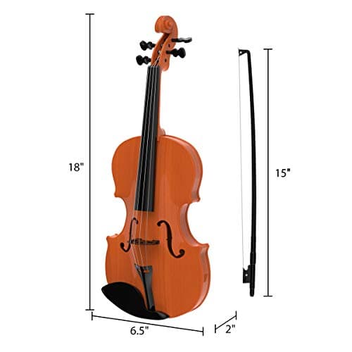 Kid's Realistic Violin with 4 Adjustable Strings and Bow - Play and Learn Classical Music