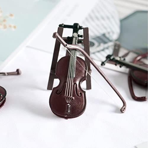 Mini Violin Ornament With Stand for Home Office Decoration