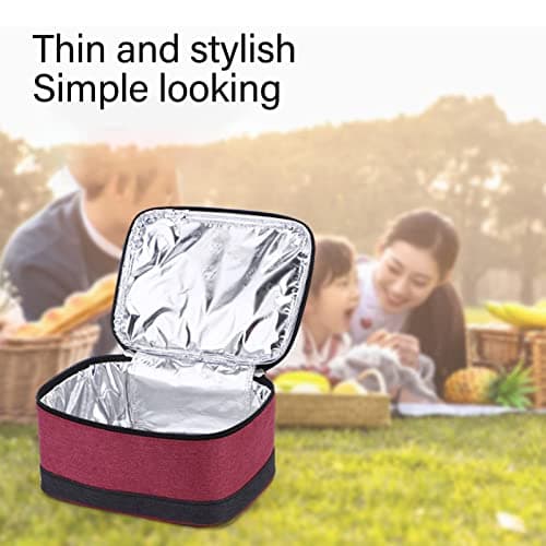 Zerodis Electric Lunch Box Heater - Portable, Multi-Use for Travel, Office & Outdoor Activities (Wine Red)