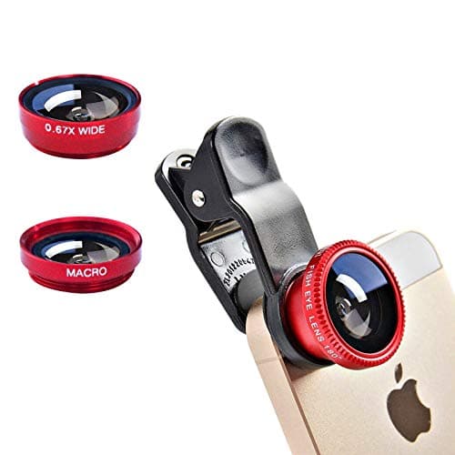 3-in-1 Camera Lens Kit for Smartphones — Red
