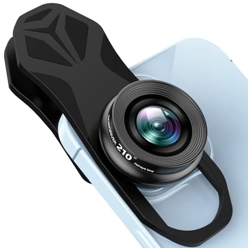 210° Fish Eye Lens for iPhone, Samsung, Pixel, BlackBerry, iPad, Notebook