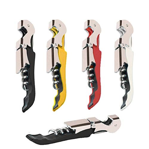 Kit-Home Professional Waiter Corkscrew Wine Openers Set (4 PCS),Upgraded with Heavy Duty Stainless Steel Hinges Wine Key for Restaurant Waiters, Sommelier, Bartenders — Multi-Color 4 Packs