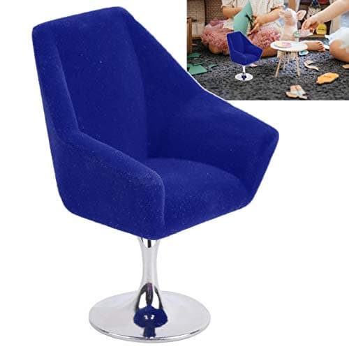 Zerodis Mini Dollhouse Armchair for Kids - 1:12 Scale Blue Sofa Chair