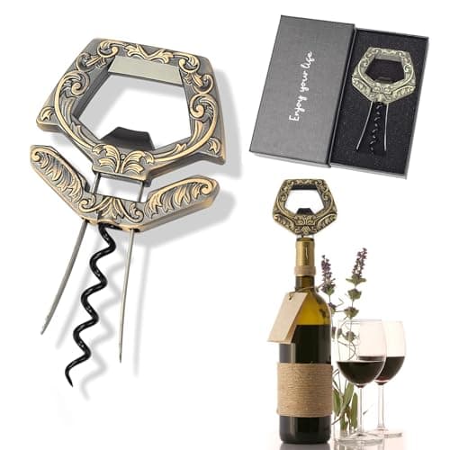 3 in 1 Ah-So Wine Opener, Bronze Corkscrew for Wine Lovers