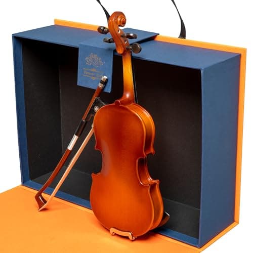 MI&VI VN-301G 1/64 Violin Kit - Christmas Gift Box Set with Bow & Rosin