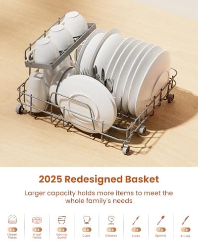 HAVA 2025 Upgraded Countertop Dishwasher with Water Softener