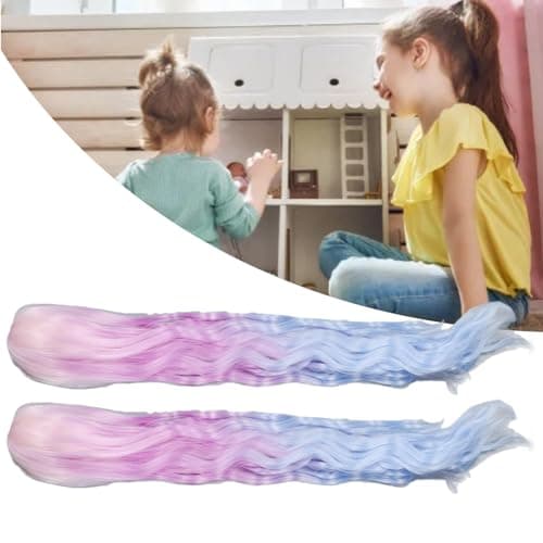 2PCS Blue Gradient Color Doll Wig for Cotton Dolls