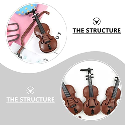 Miniature Violin Model Set for Dollhouse Decoration