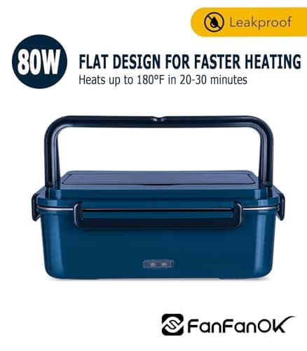 80W Portable Electric Food Warmer with 1.8L Stainless Steel Container for Home Work Truck Car
