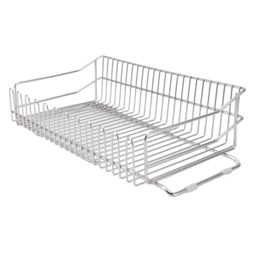 Stainless Steel Adjustable Dish Drainer Rack 38-51.5cm Kitchen Sink Organizer