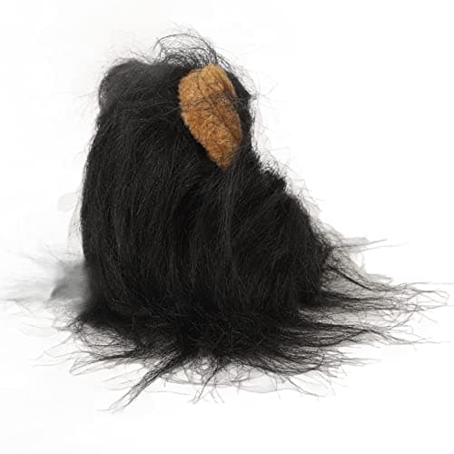 Black Hooded Fluffy Ears Pet Toy for Cosplay Cat Mane Wig