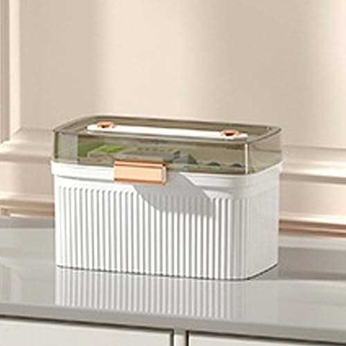 Zerodis Portable Medicine Box for Family First Aid, Double Layer with Security Lock