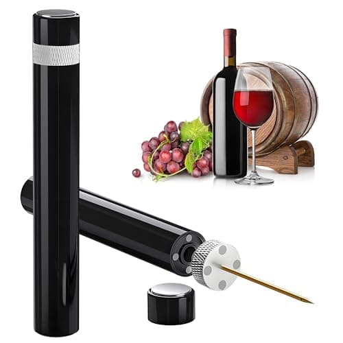 Mini Wine Opener | Travel Portable Pocket Air Pressure Pump Wine Bottle Opener | Assemblable Design Corkscrew 7S Quick Bottle Opening | for Home, Restaurant, Party,Wine Lovers — Silver