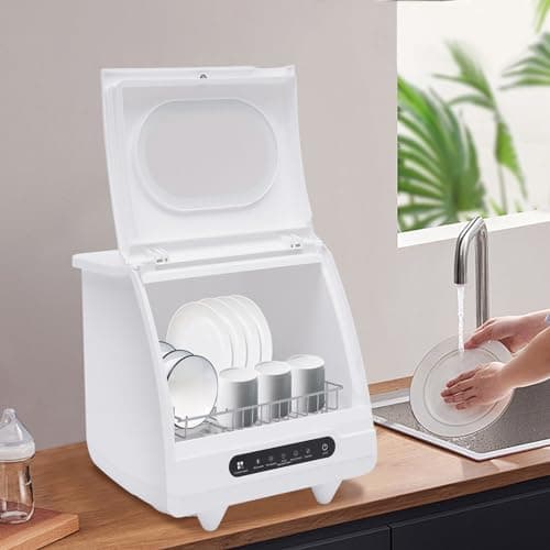 Portable tabletop dishwasher for small apartments, 1200 Watt, 3-5 wash programs