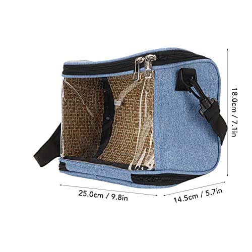 Zerodis Transparent Bird Carrier Bag for Small Birds Green Cheek Cockatiels (Blue)