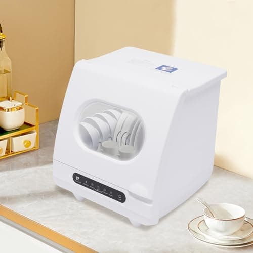 Portable tabletop dishwasher for small apartments, 1200 Watt, 3-5 wash programs