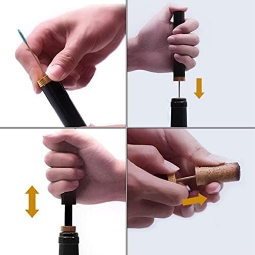 Zerodis Needle Type Wine Bottle Opener, Easy Cork Remover Corkscrew, Travel Portable Pocket Air Pressure Pump Wine Bottle Opener for Home, Restaurant and Party(Gold)