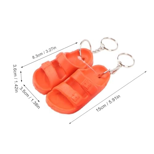 Zerodis Mini Sandal Keychains, 5 Pairs Flip Flop Key Rings for Handbags & Purses