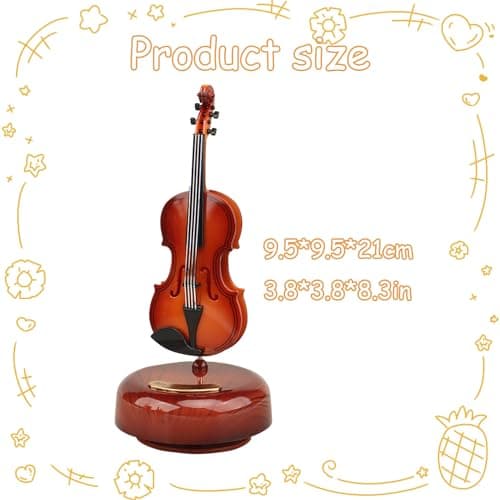 Classical Music Box Mini Violin Home Craft Gift