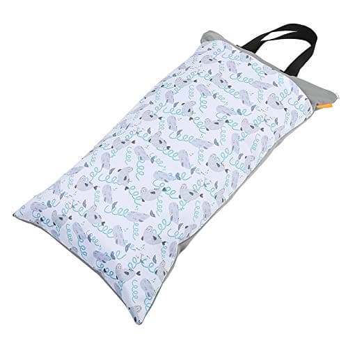 Zerodis Wet Dry Cloth Diaper Bags with Double zippers & Pockets, Hanging Wet Pail Ideal for Beach & Gym