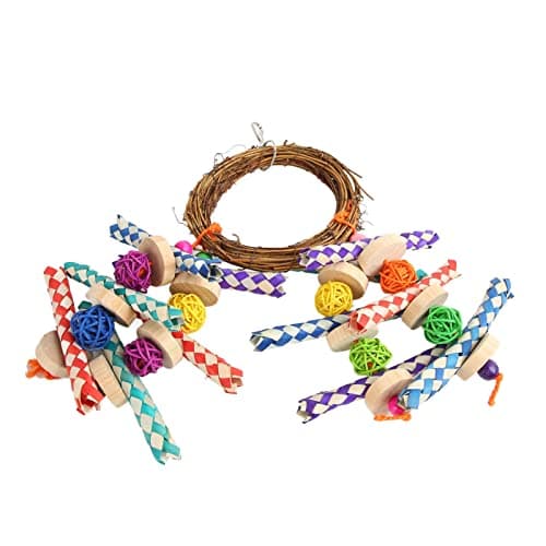 Zerodis Rattan Bamboo Bird Chew Toy for Parrots and Finches