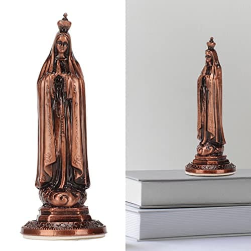 Zerodis Mini Virgin Mary Statue, Red Copper Room and Car Decor (RF TL003)