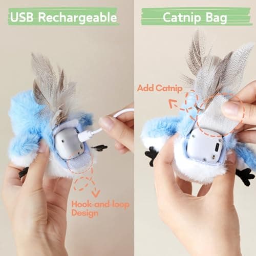 Leafur Rechargeable Flapping Bird Toy for Indoor Kittens