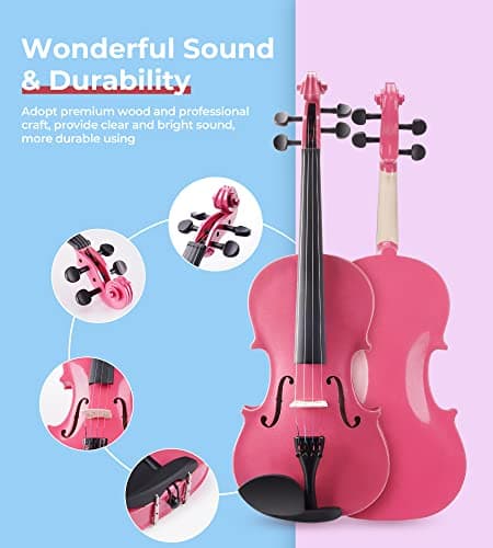 Vangoa 1/2 Size Acoustic Violin for Beginners Kids Ages 6-9