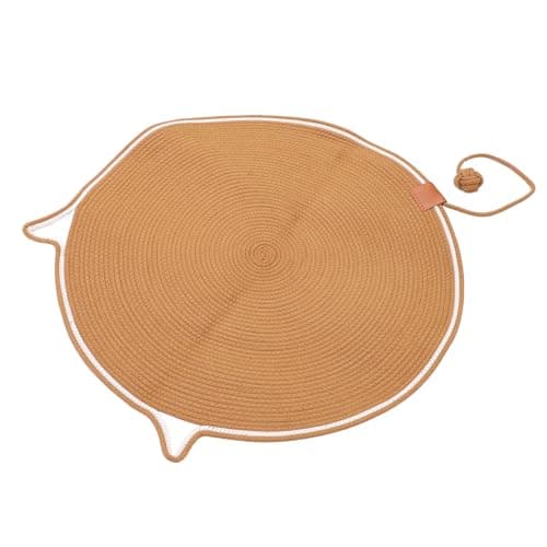 Round Cotton Rope Mat for Cats 31.5in Diameter Ideal for Multi-Cat Houses Clean with Damp Cloth