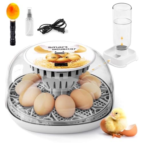 Automatic 12-Egg Incubator with 360° Window and Smart Display for Chick Hatching