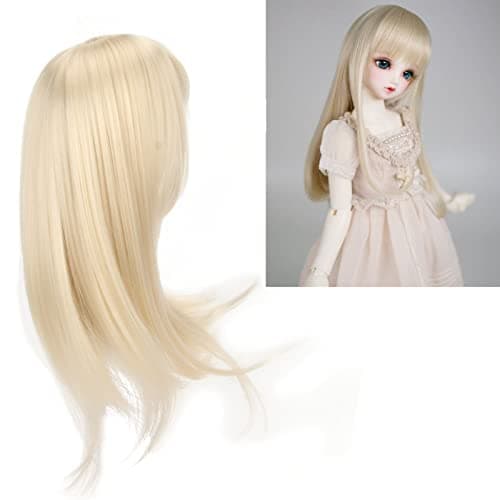 Milk Gold Long Hair Wig for Ball Jointed Dolls, Handmade & Long Lasting