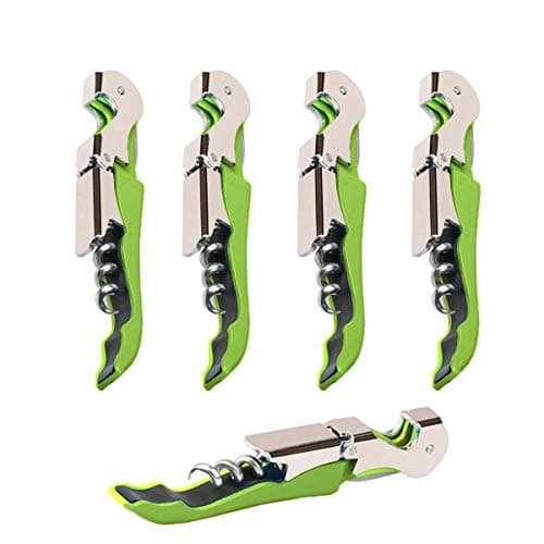 Kit-Home Professional Waiter Corkscrew Wine Openers Set (4 PCS),Upgraded with Heavy Duty Stainless Steel Hinges Wine Key for Restaurant Waiters, Sommelier, Bartenders — Green 4 Packs