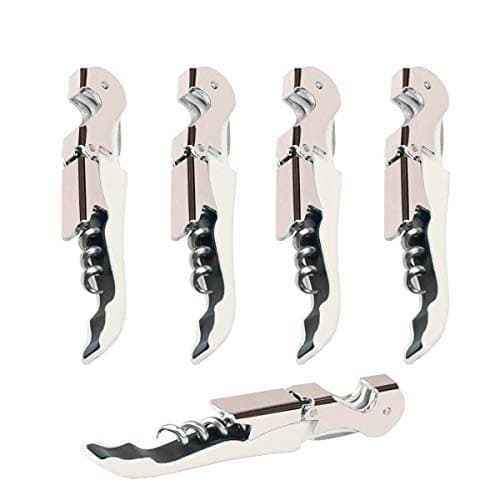 Kit-Home Professional Waiter Corkscrew Wine Openers Set (4 PCS),Upgraded with Heavy Duty Stainless Steel Hinges Wine Key for Restaurant Waiters, Sommelier, Bartenders — White 4 Packs